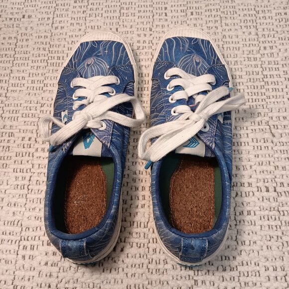 Cariuma Avatar Women's blue printed canvas athletic shoes sneakers sz 7.5 - Picture 3 of 14